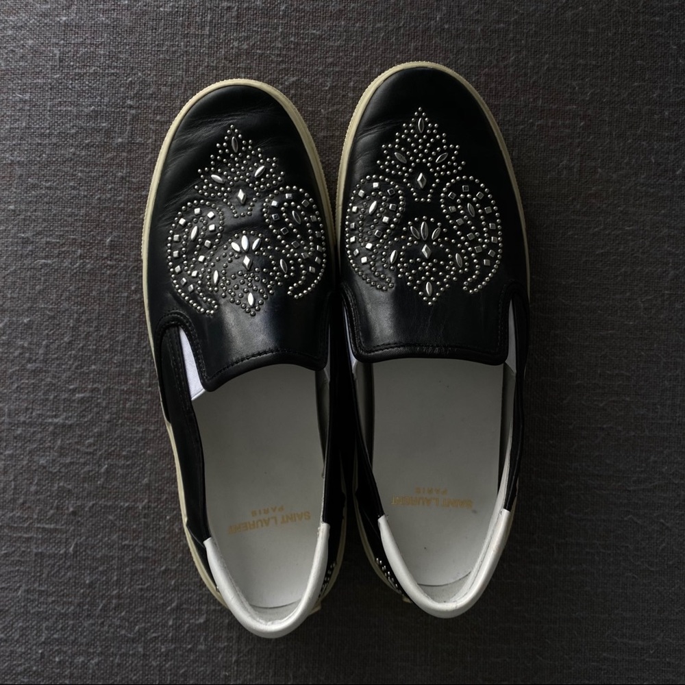 Saint Laurent Studded Slip On Sneakers